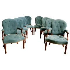 An 18th Century Set of Eight Upholstered Mahogany Chairs