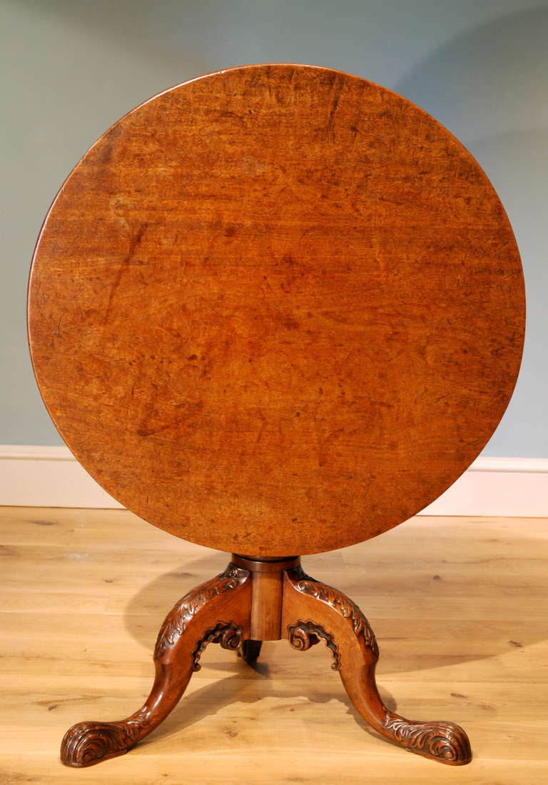 British A George II mahogany tripod table Circa 1750 For Sale