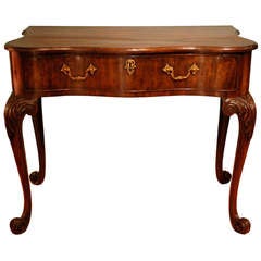 Antique A George II mahogany one drawer side table of unusual form. Circa 1760.