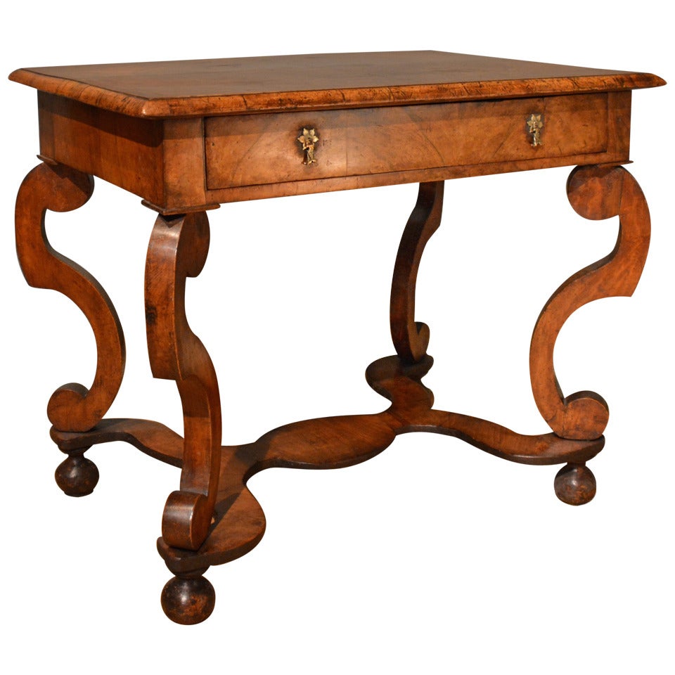 17th Century Veneered Walnut Side Table