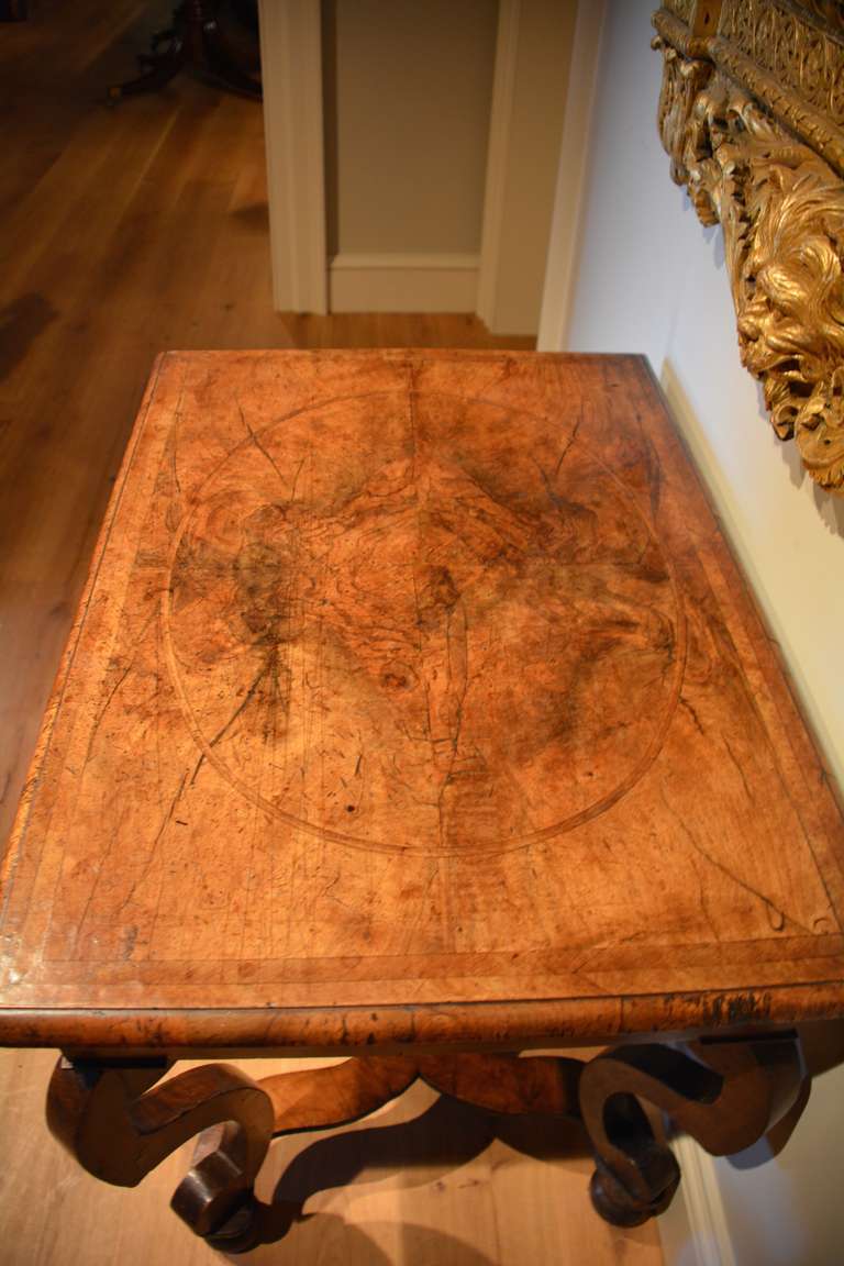 18th Century and Earlier 17th Century Veneered Walnut Side Table