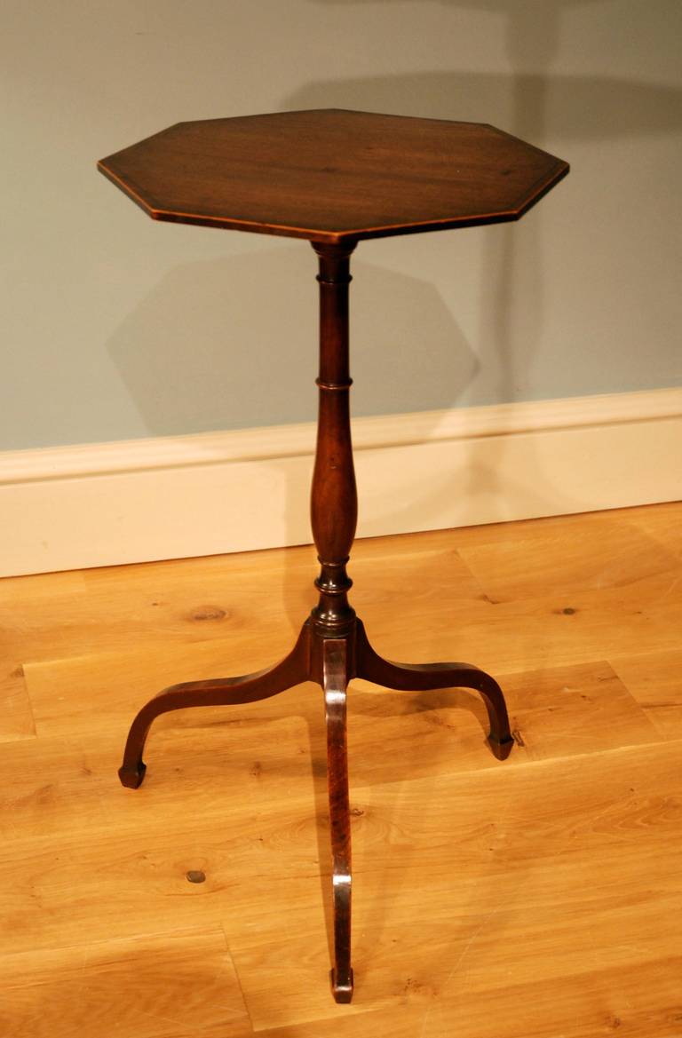 An 18th Century mahogany octagonal tripod table of elegant form. Circa 1790.