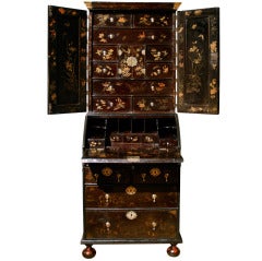 Antique 18th Century small Lacquer Bureau Bookcase
