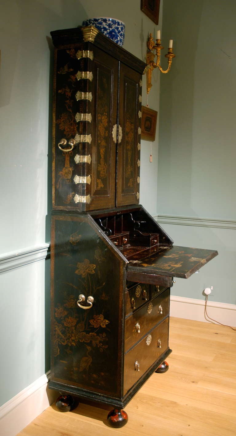 18th Century small Lacquer Bureau Bookcase