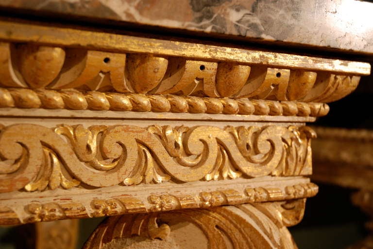 18th Century and Earlier A Fine Carved Kentian Marble Top Side Table. Circa 1730. For Sale
