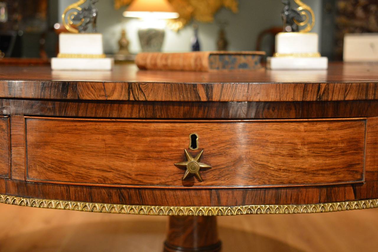 Lacquered Fine George III Rosewood Drum Table, circa 1800 For Sale