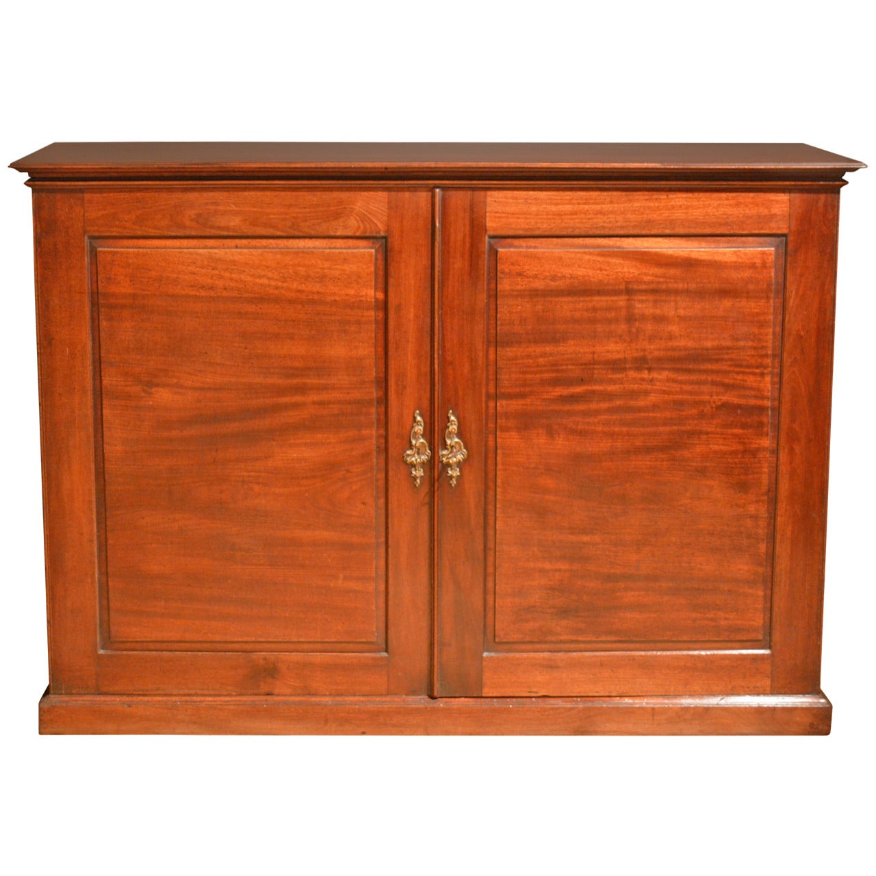 18th Century narrow Mahogany Two-Door Cupboard For Sale