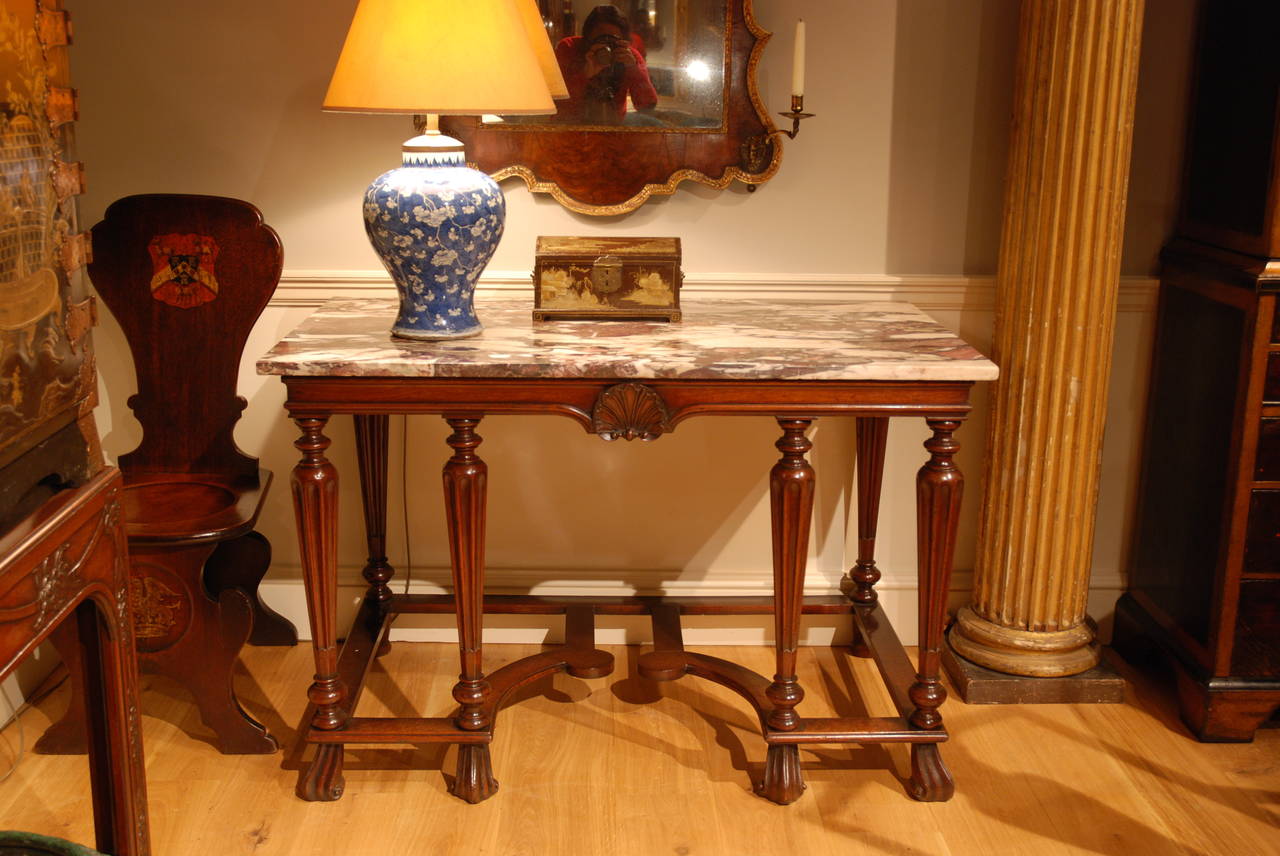 18th Century Mahogany Marble-Top Side Table For Sale 1