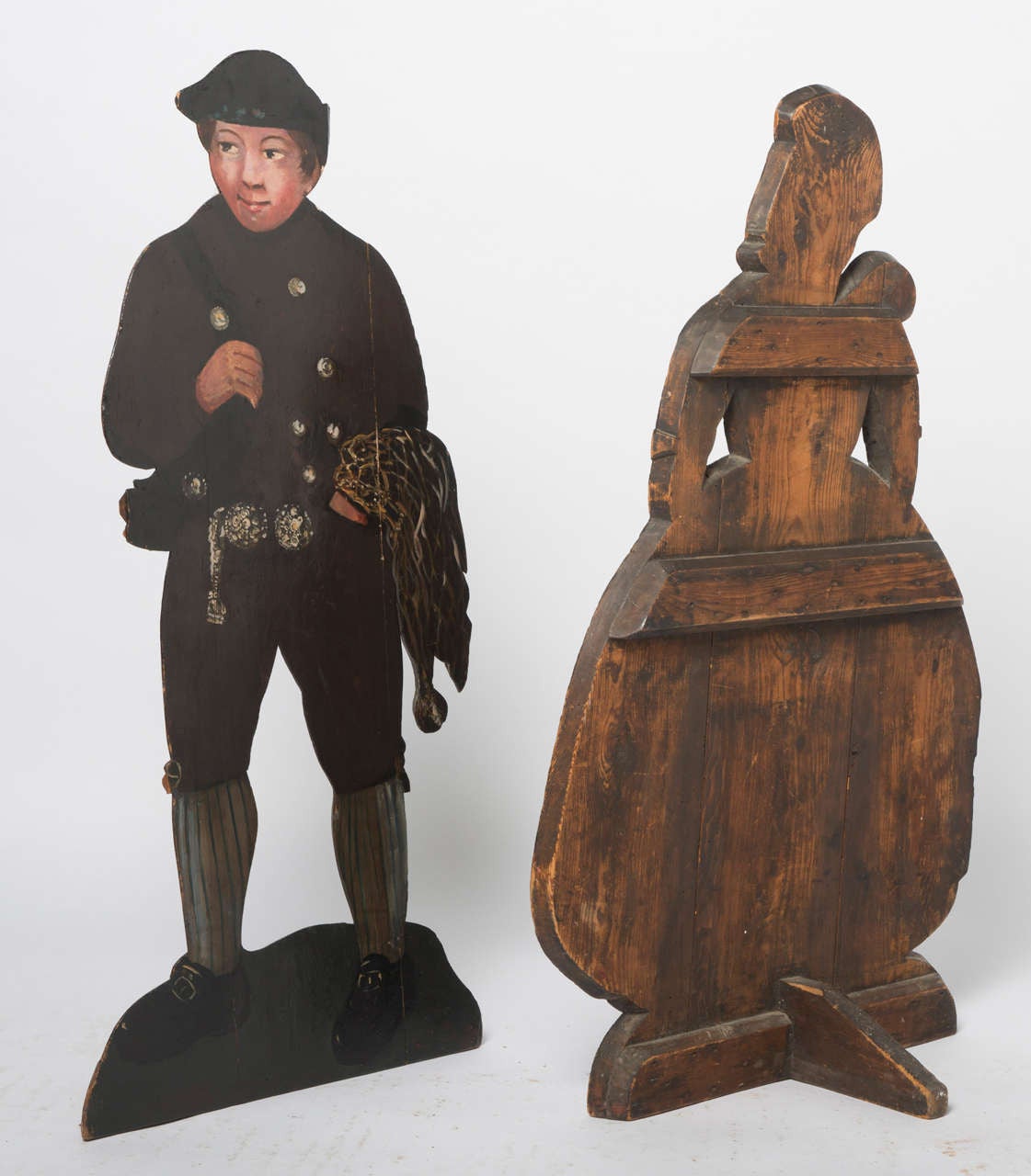 Rare actual pair of well painted standing dummy boards