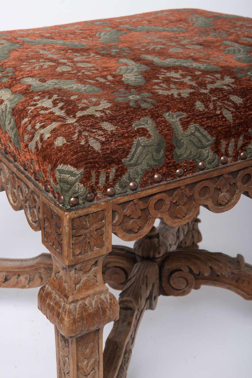 19th Century Pair of Upholstered Stools For Sale