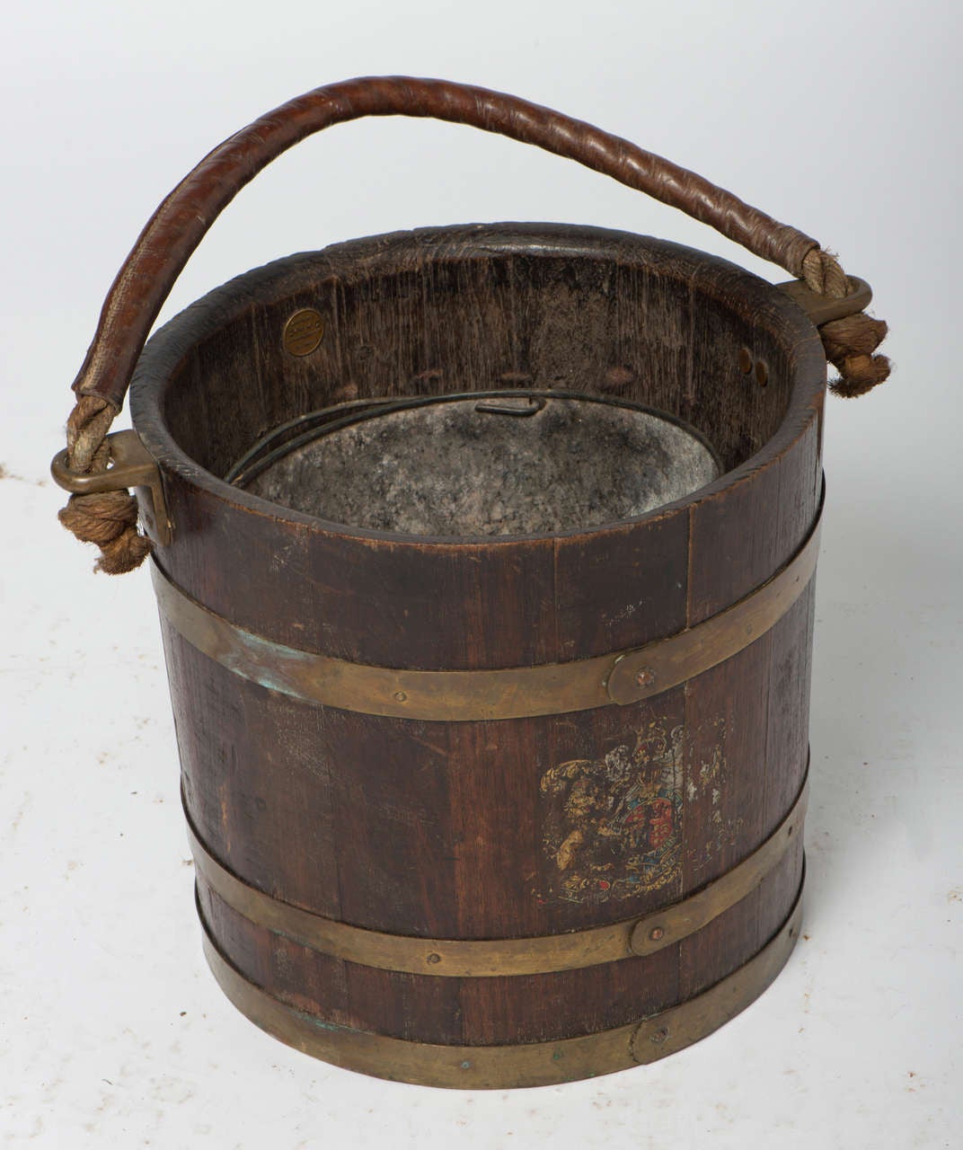 19th Century Wooden Fire Bucket with Original Paint For Sale
