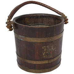 Wooden Fire Bucket with Original Paint