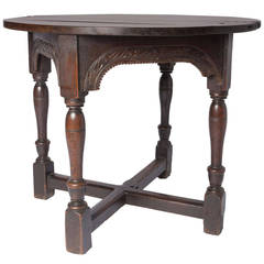 Antique 17th Century Oak Credence Table