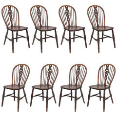 Eight Wheelback Windsor Chairs