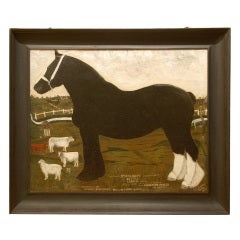 Large Naivé Horse Painting