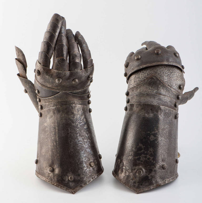 Pair of armour gauntlets.