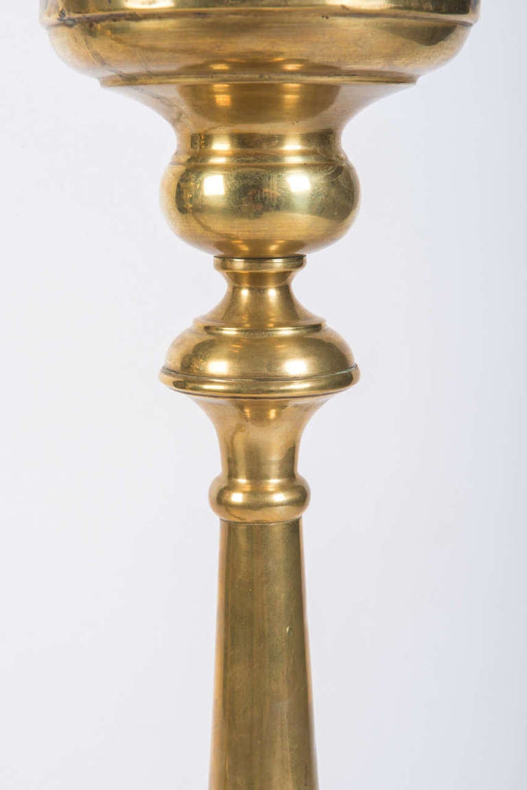 Pair of Larg Brass Candlesticks In Good Condition For Sale In Derbyshire, GB