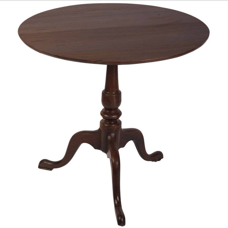 Country Fruitwood Tripod Table For Sale