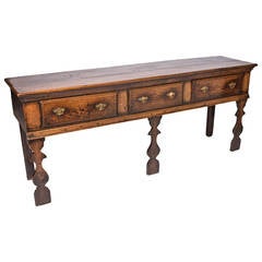 Antique Oak silhouette leg dresser base