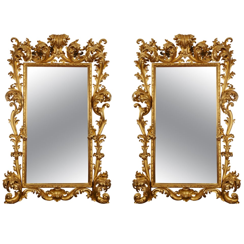 Fantastic Pair Of 18th Century Giltwood Mirrors