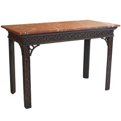 George III mahogany fret carved serving table