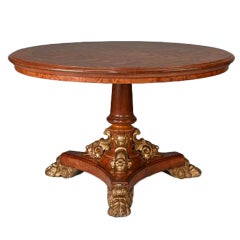 Regency Period Satinwood, Mahogany And Giltwood Centre Table