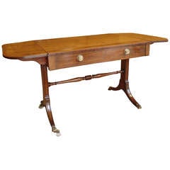 Regency Period Mahogany And Rosewood Banded Sofa Table