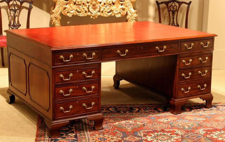 Regency Period Mahogany Partners Desk of Large Size