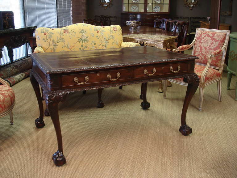 Irish George II style partners' writing table In Good Condition In Fresno, CA