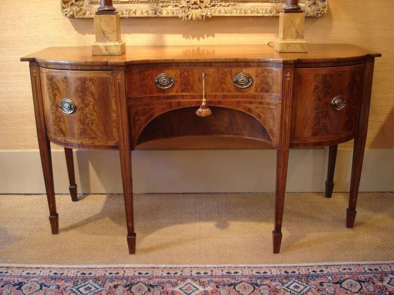 George III Period Mahogany Sideboard of Serpentine Outline