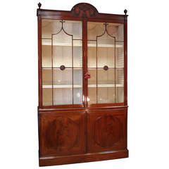George III Period Mahogany Bookcase, in the Manner of Hepplewhite