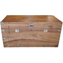 Antique Export Camphor Brass-Mounted Chest of Large Size