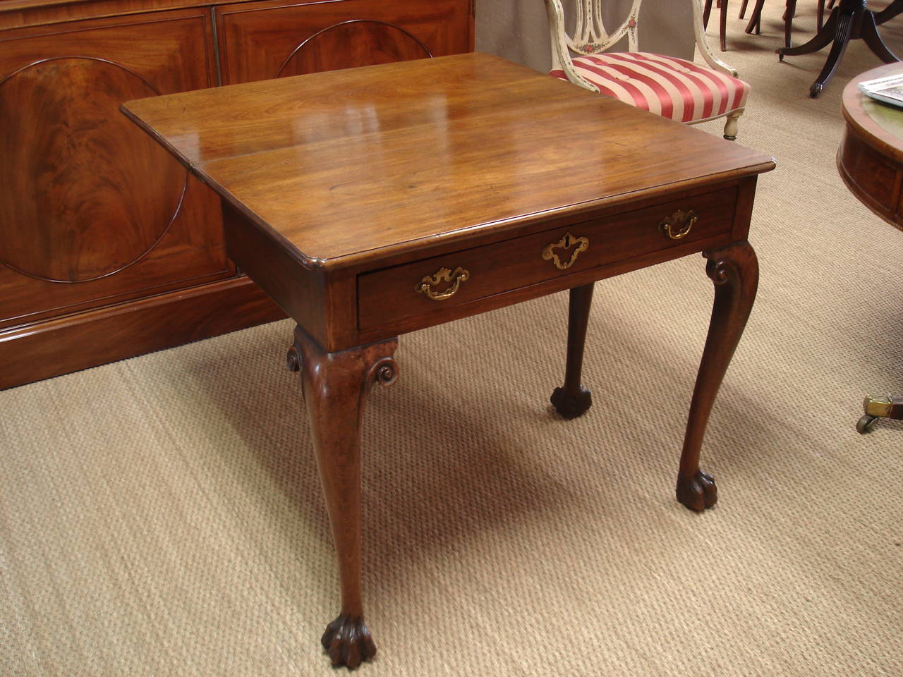 English George II Period Mahogany Tea Table For Sale