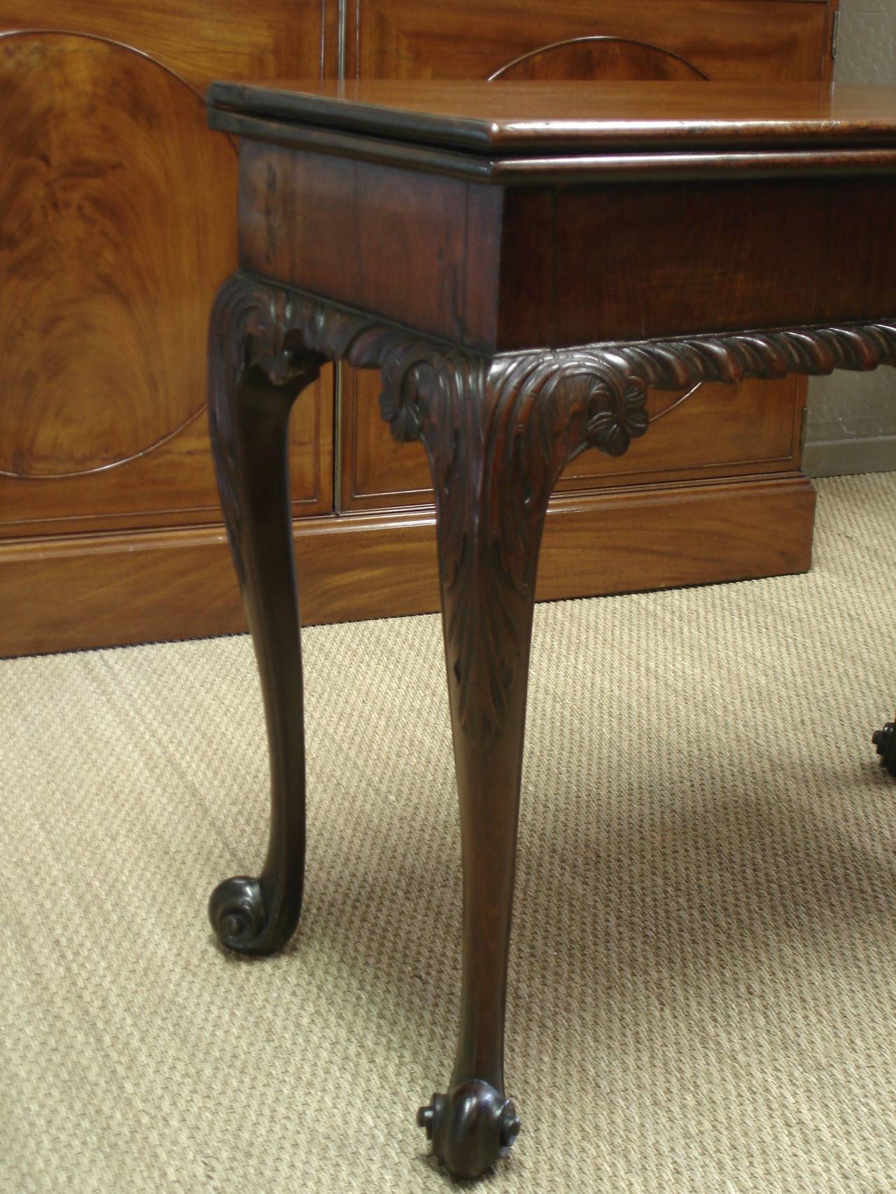 Mid-18th Century George II Period Mahogany Cabriole Leg Card Table For Sale