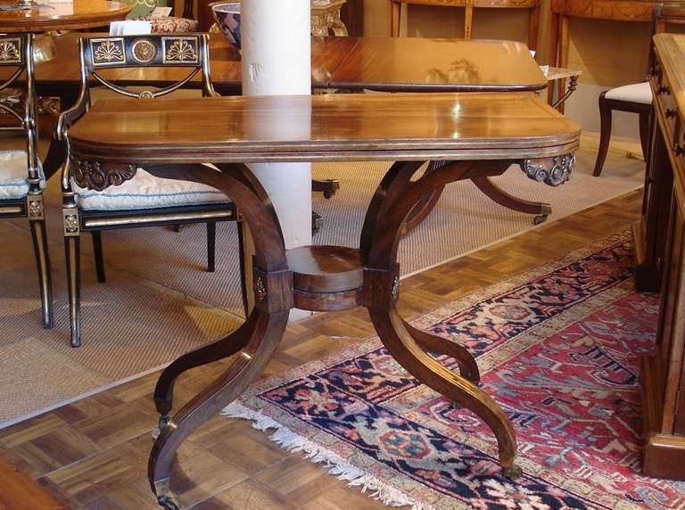 Regency period rosewood and giltbrass card table in the manner of Thomas Hope