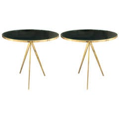 Pair of Brass Tables, Italian Style