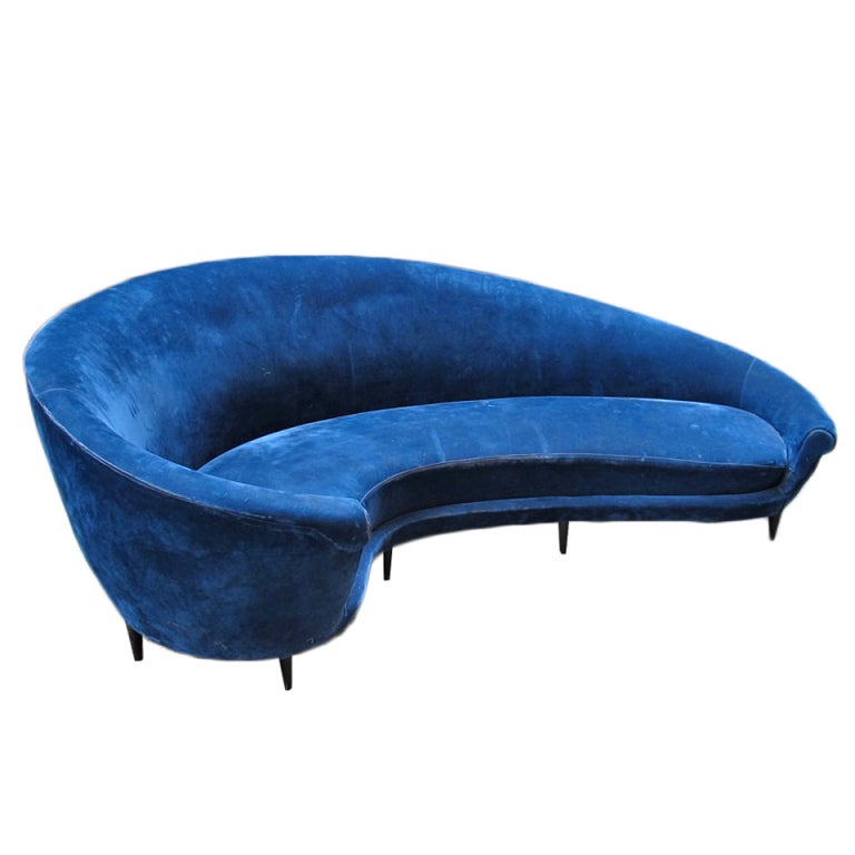 Curved sofa, Ico Parisi design, at 1stDibs