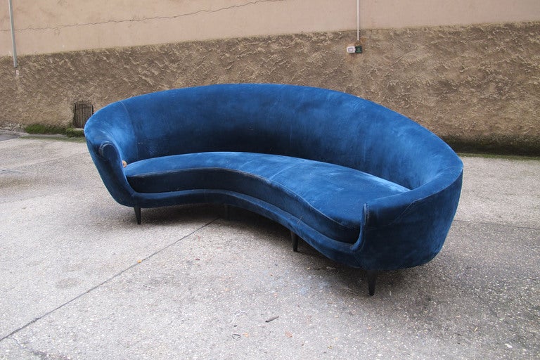 Italian Curved sofa,  Ico Parisi design,