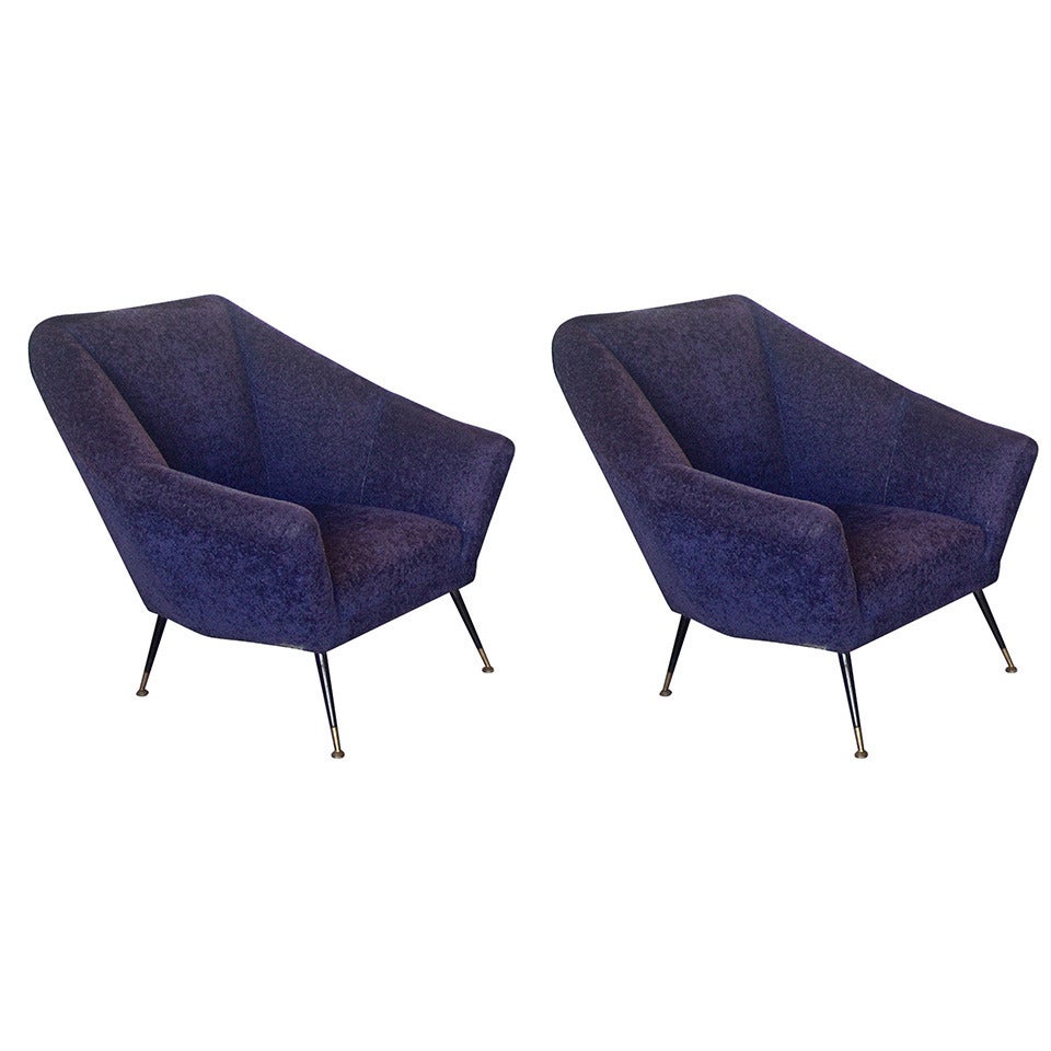 Pair of Poltrone Designed Chairs by Gigi Radice