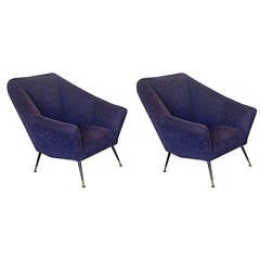 Pair of Poltrone Designed Chairs by Gigi Radice 8