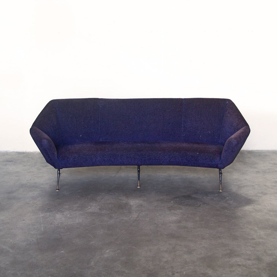 Italian Large Curved Sofa Designed by Gigi Radice