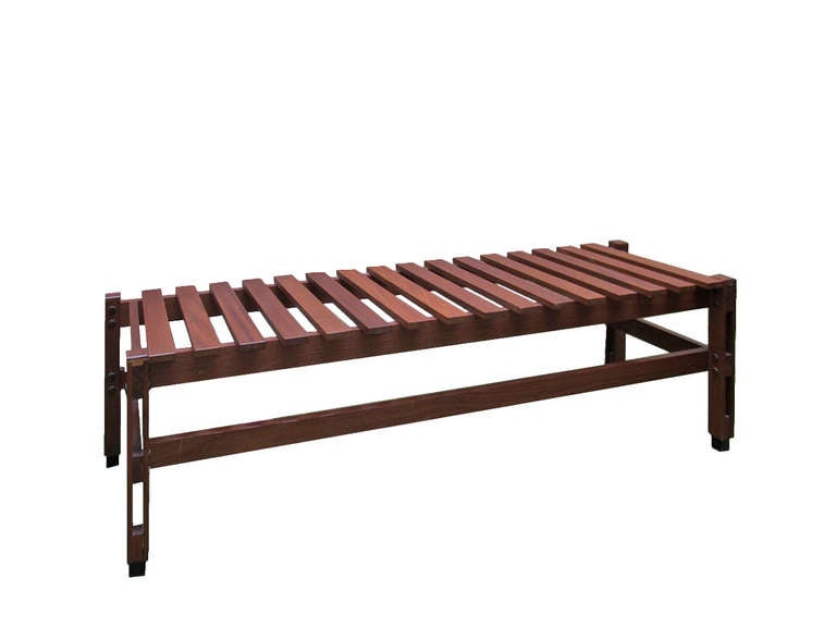 Rare pair of benches, Ico Parisi design, MIM Rome production. Signed.
Teak wood.
