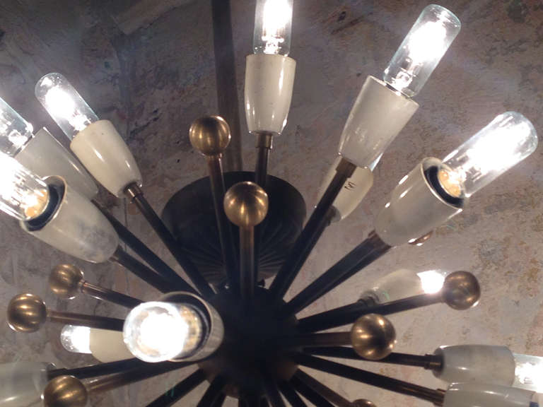 Mid-20th Century Chandelier, Italian Design Sputnik