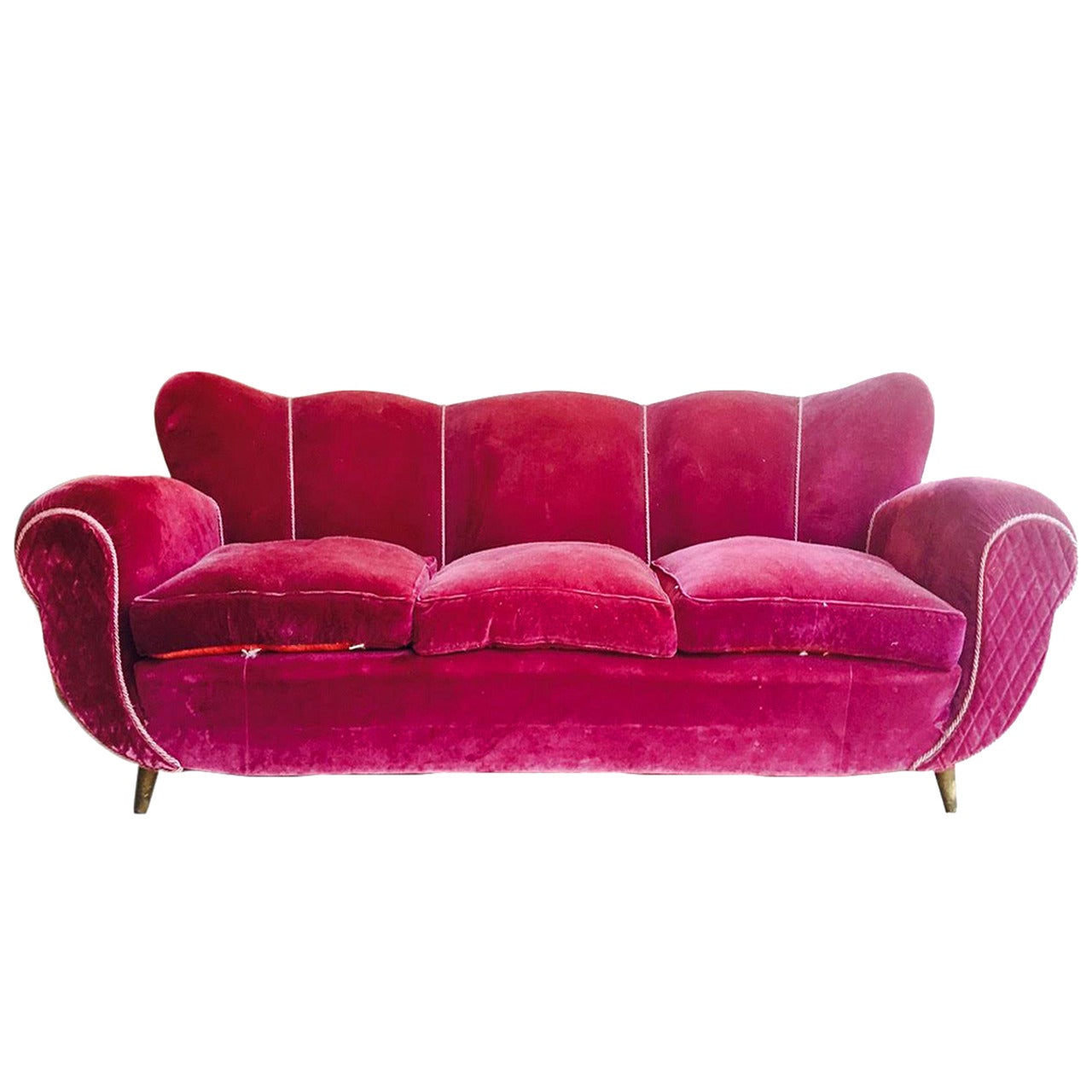 Large Sofa, Design Attributed to Guglielmo Ulrich, 1938 For Sale