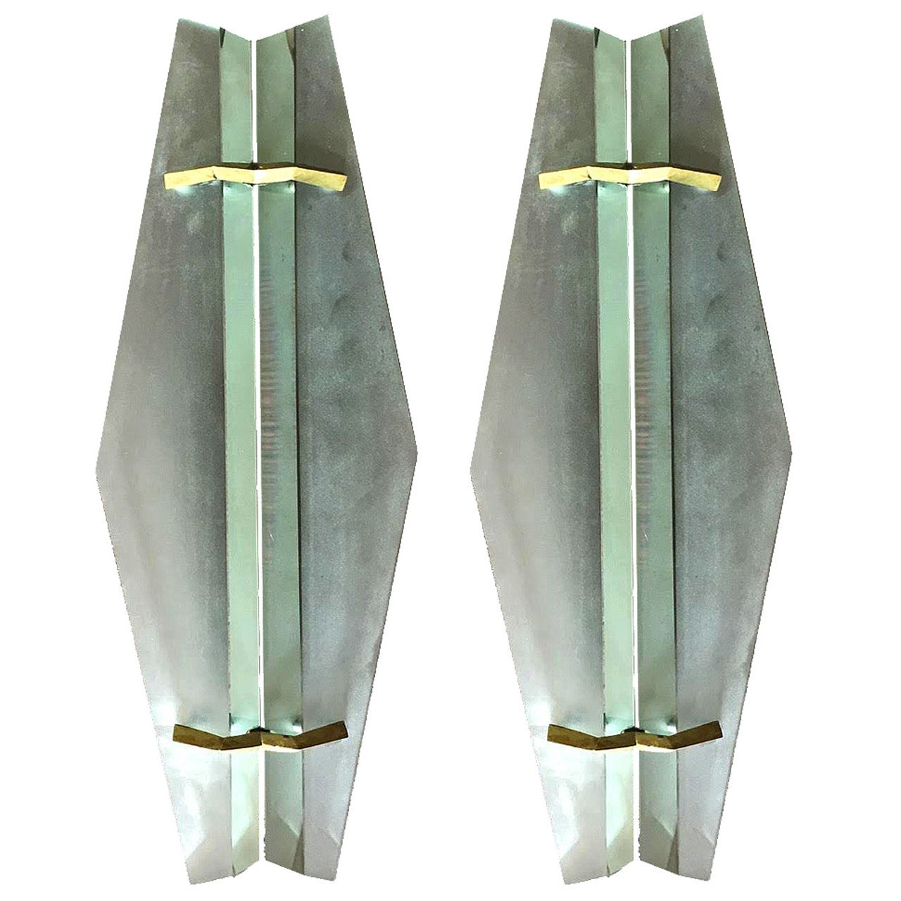 Rare Pair of Wall Lamps, Design Max Ingrained Fontana Arte, 1958