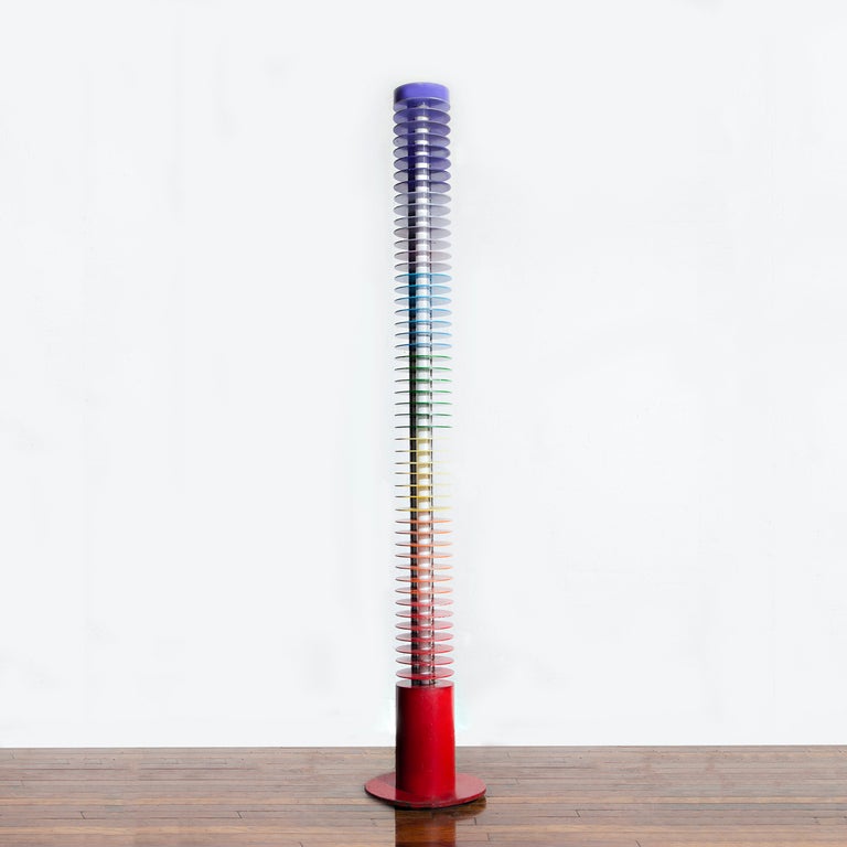 Iride floor lamp in enameled steel and aluminum, manufactured by Lamperti, Italy 1970