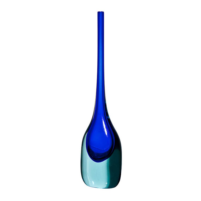 Sommerso Vase with Elongated Neck by Flavio Poli