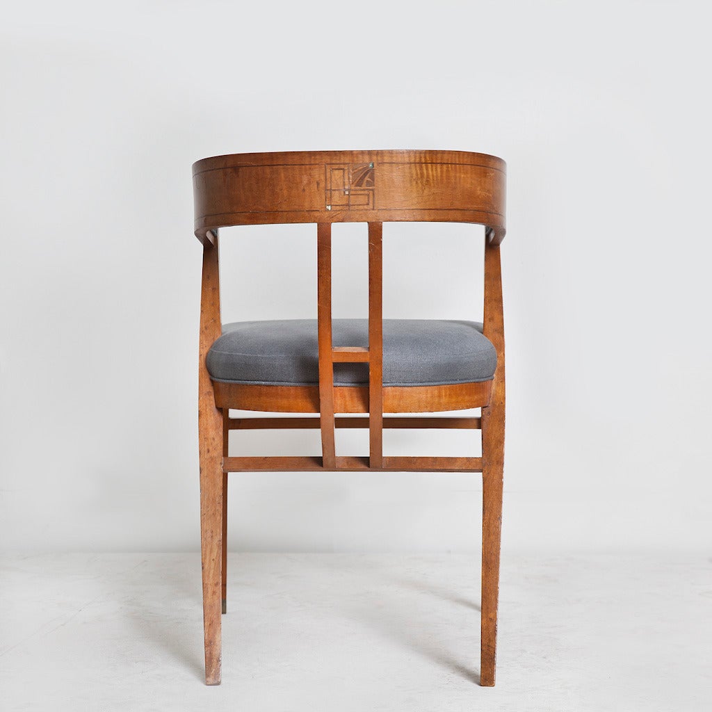 Early 20th Century Satinwood Armchair Attributed to Carlo Zen