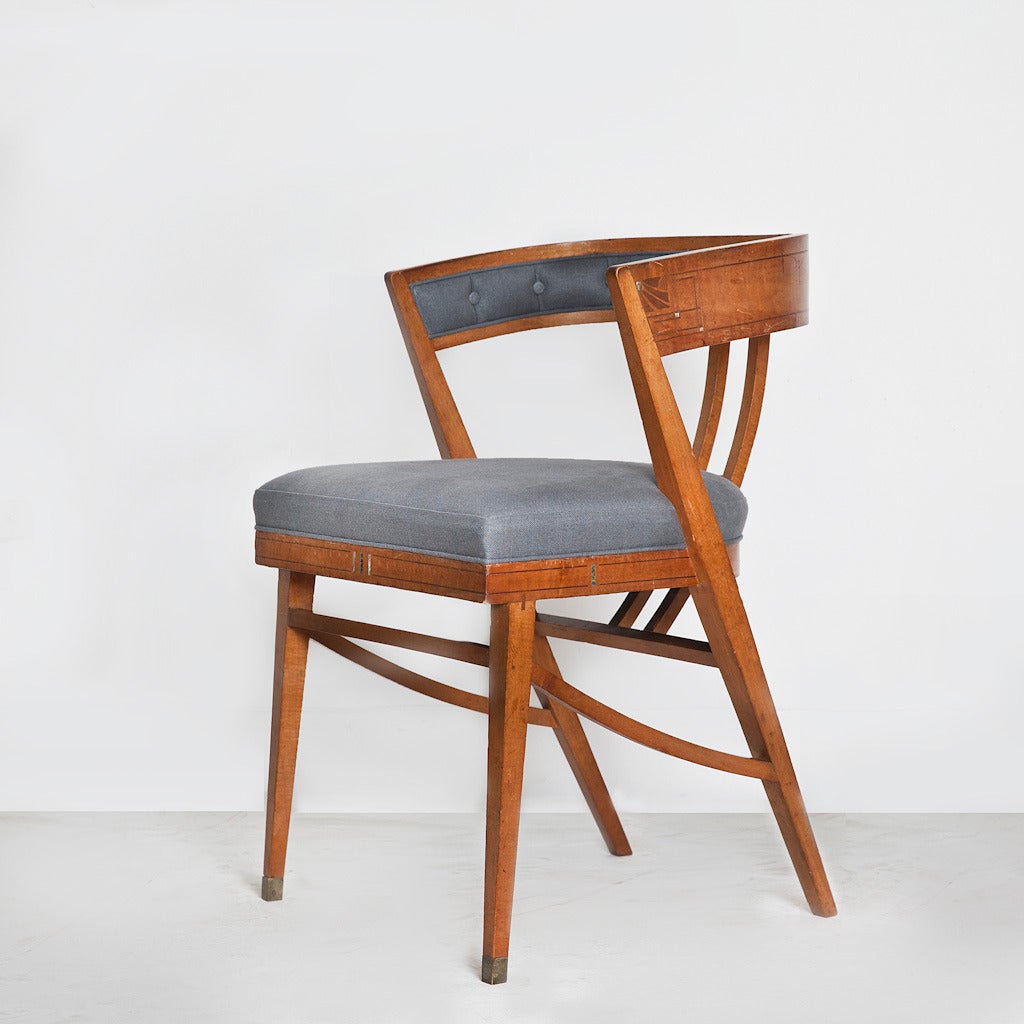Satinwood Armchair Attributed to Carlo Zen In Good Condition In Sag Harbor, NY