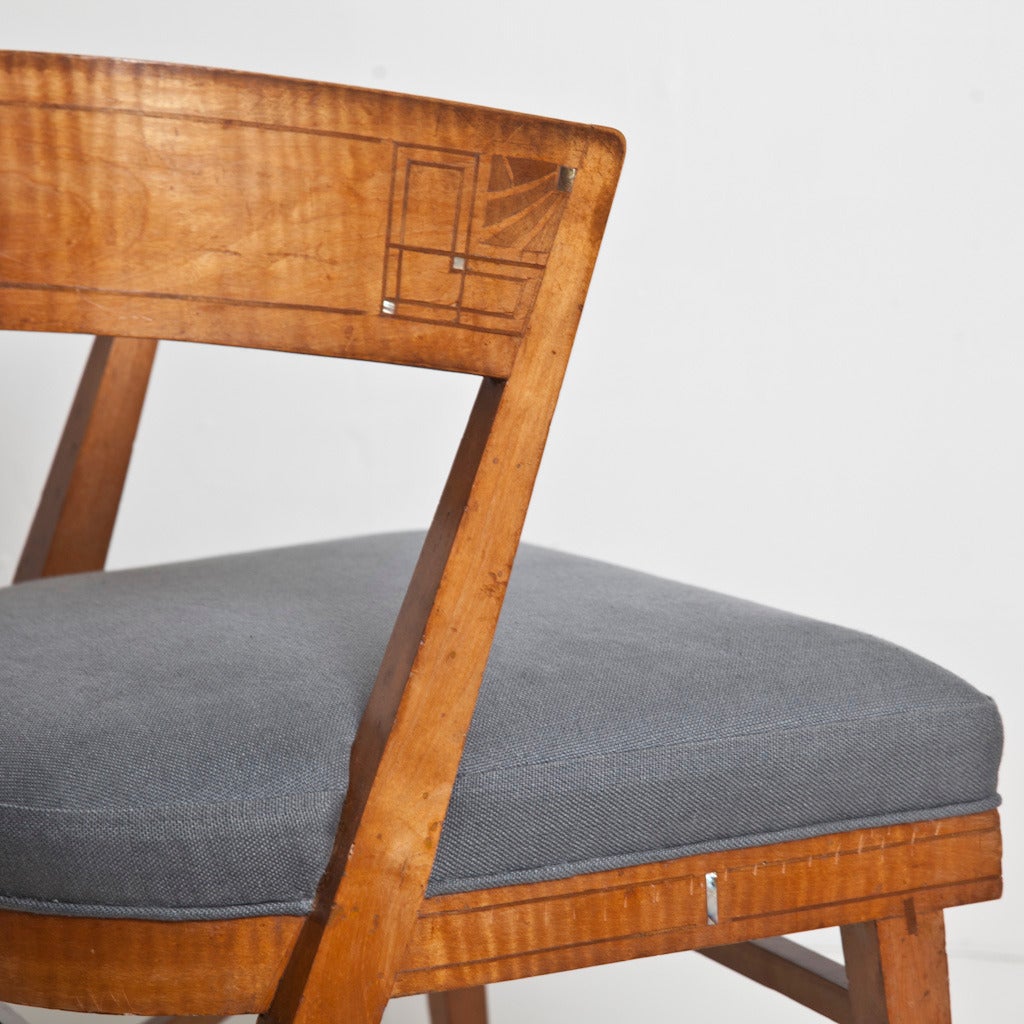 Abalone Satinwood Armchair Attributed to Carlo Zen